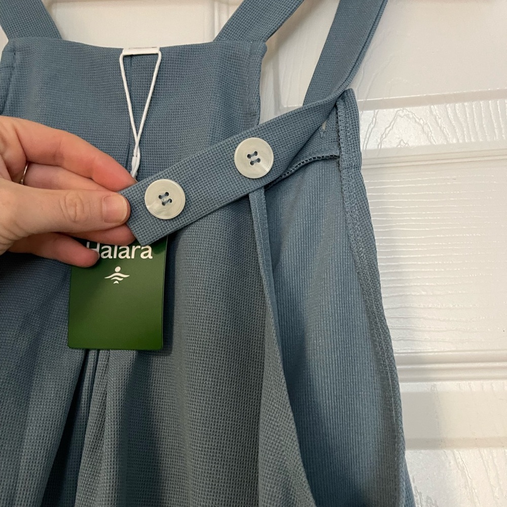 HALARA Slate Blue Buttoned Dress